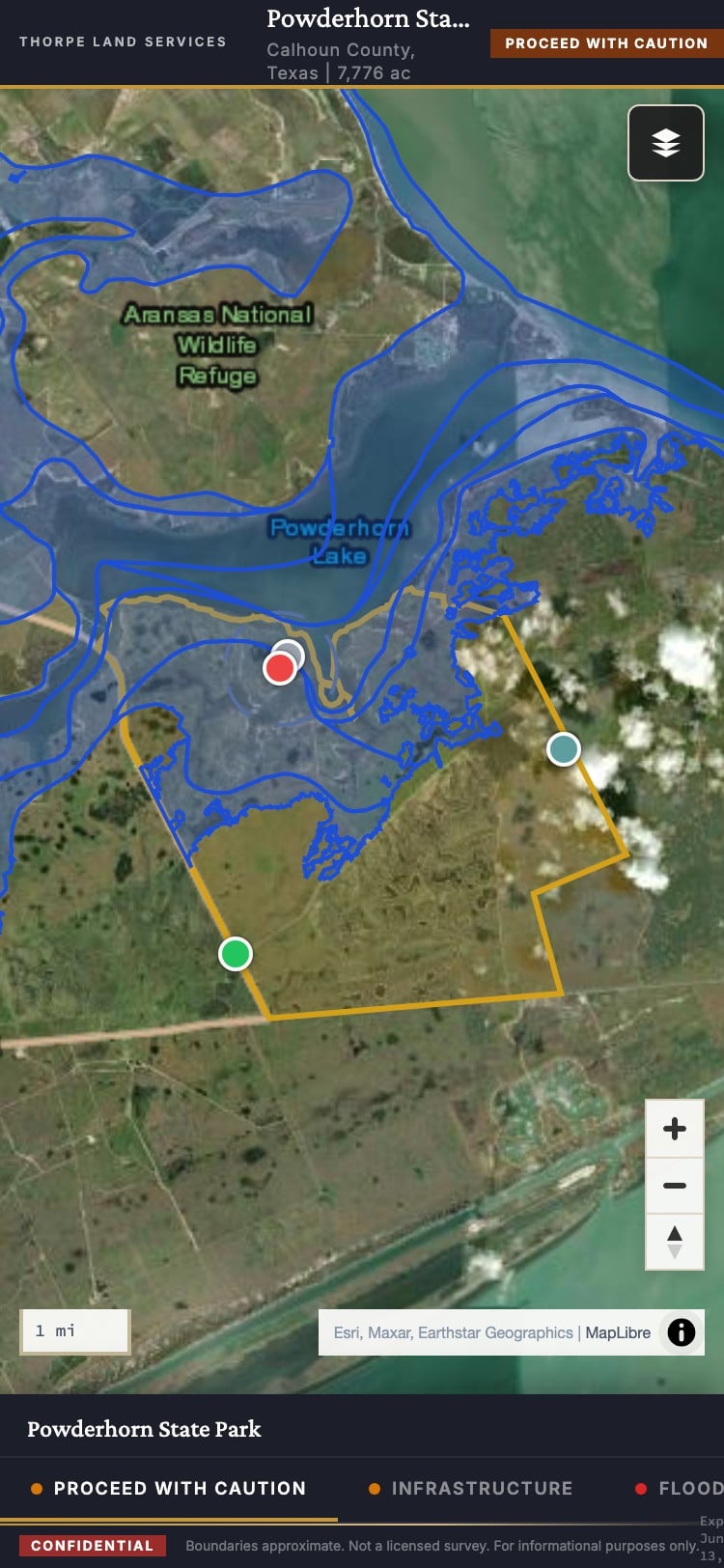 Interactive constraint map with satellite imagery, flood zones, and pipeline overlays